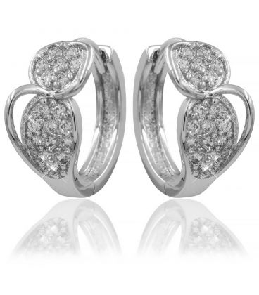 Сережки класичні "Пелюстка" родіум