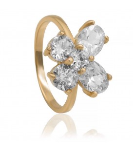 Кольцо “Бабочка” лимонная позолота (Медицинское золото)