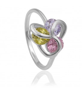 Кольцо “Цветочек” родиум