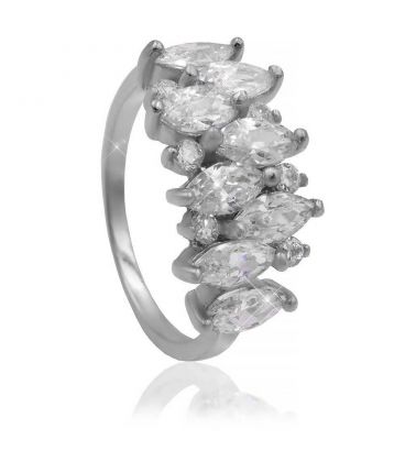 Кольцо “Цветочек” родиум