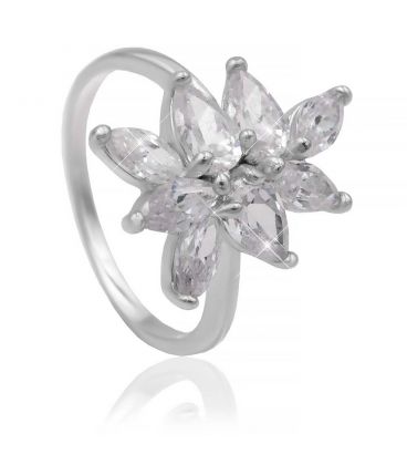 Кольцо “Снежинка” родиум