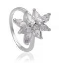 Кільце "Сніжинка" родіум
