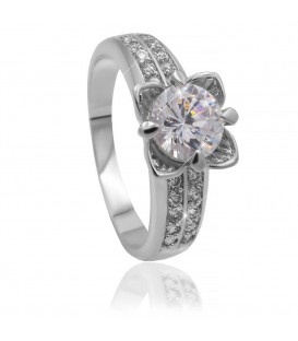 Кільце "Квітка" родіум