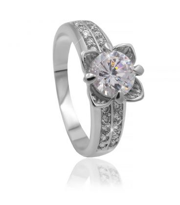 Кільце "Квітка" родіум