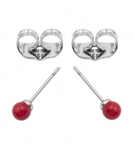 Сережки-гвоздики "Перлина" родіум