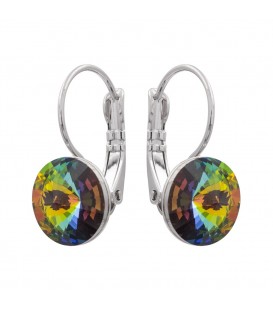 Сережки з кристалами Swarovski родіум (Медична сталь)