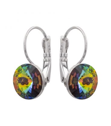 Сережки з кристалами Swarovski родіум (Медична сталь)
