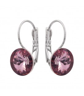 Сережки з кристалами Swarovski родіум (Медична сталь)