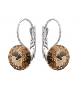Сережки з кристалами Swarovski родіум (Медична сталь)