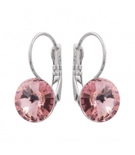 Сережки з кристалами Swarovski родіум (Медична сталь)