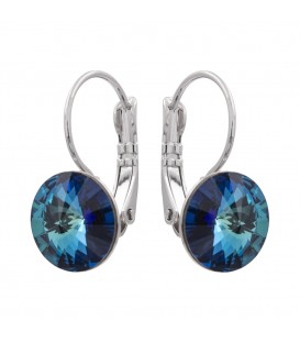 Сережки з кристалами Swarovski родіум (Медична сталь)