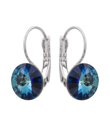 Сережки з кристалами Swarovski родіум (Медична сталь)