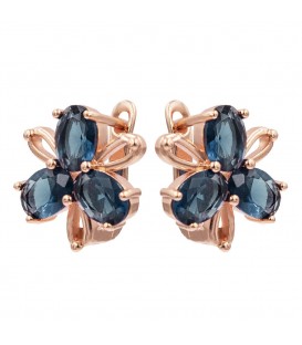 Серьги классические “Цветок” (Медицинское золото)