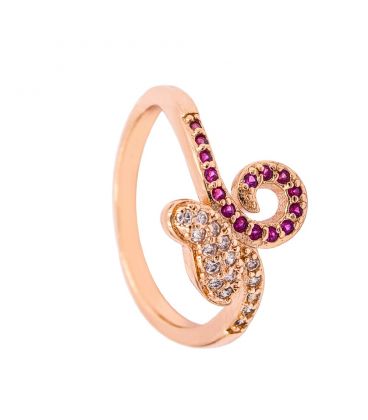 Кольцо лимонная позолота "Контур бабочки"