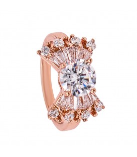 Кольцо позолота "Камень бантик"