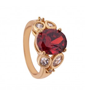 Кільце лимонна позолота "Овальний камінь 0,9 х1, 0 см"