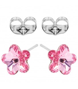 Сережки-гвоздики Swarovski Квітка-камінь 0,6 см (без основи) срібло 925