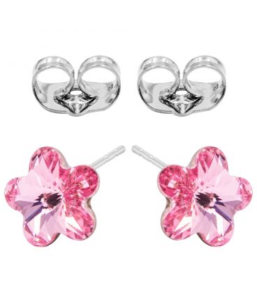 Сережки-гвоздики Swarovski Квітка-камінь 0,6 см (без основи) срібло 925