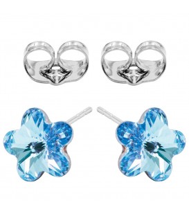 Сережки-гвоздики Swarovski Квітка-камінь 0,6 см (без основи) срібло 925
