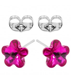 Сережки-гвоздики Swarovski Квітка-камінь 0,6 см (без основи) срібло 925