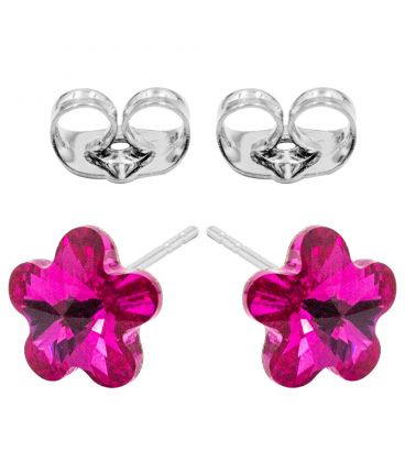 Сережки-гвоздики Swarovski Квітка-камінь 0,6 см (без основи) срібло 925