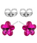 Сережки-гвоздики Swarovski Квітка-камінь 0,6 см (без основи) срібло 925