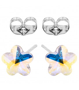 Сережки-гвоздики Swarovski Квітка-камінь 0,6 см (без основи) срібло 925
