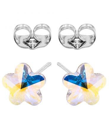 Серьги-гвоздики Swarovski Цветок-камень 0,6 см (без основания) серебро 925