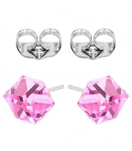 Сережки-гвоздики Swarovski Кубик 0,4 см срібло 925