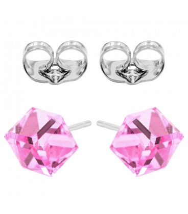 Серьги-гвоздики Swarovski Кубик 0,4 см серебро 925