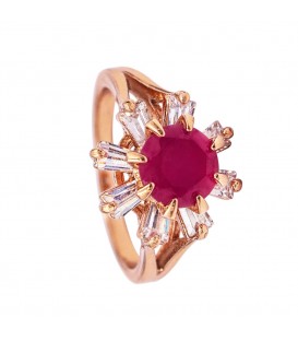 Кільце позолота "Квітка з каміння"