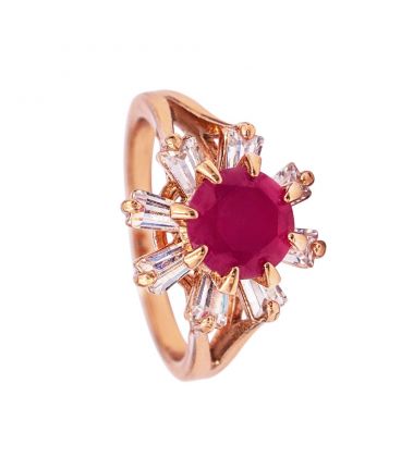 Кольцо позолота "Цветок из камней"