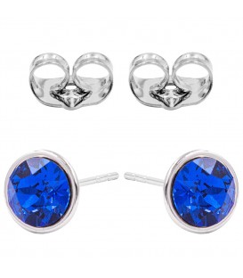 Сережки-гвоздики родій Swarovski Камінь 0,8 см (на підставі)