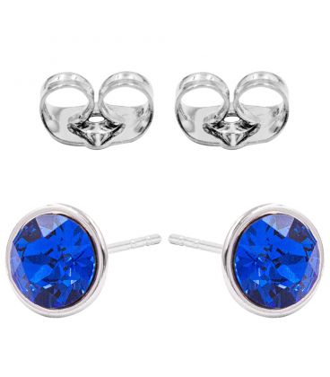 Серьги-гвоздики родий Swarovski Камень 0,8 см (на основании)