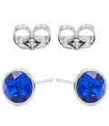 Сережки-гвоздики родій Swarovski Камінь 0,8 см (на підставі)
