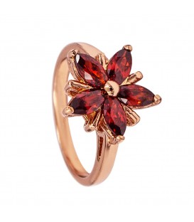 Кільце позолота Червона квітка