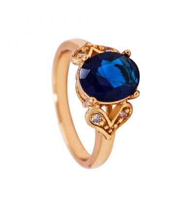 Кільце лимонна позолота "Овальний камінь"