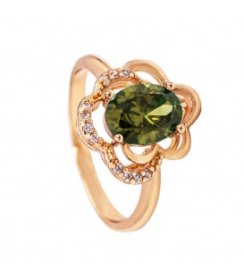 Кольцо лимонная позолота "Овальный камень"