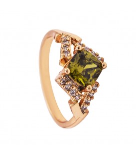 Кільце лимонна позолота "Камінь ромб"