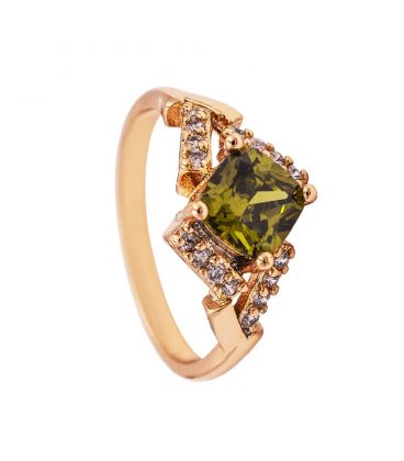 Кільце лимонна позолота "Камінь ромб"