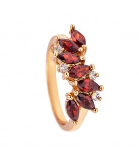 Кільце лимонна позолота "Хвиля каміння"