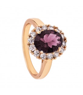 Кільце лимонна позолота "Овальний камінь"