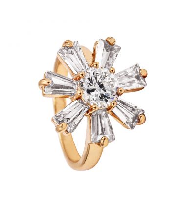 Кольцо лимонная позолота «Цветочек»