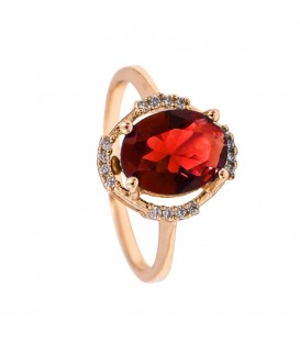 Кільце лимонна позолота "Овальний камінь"