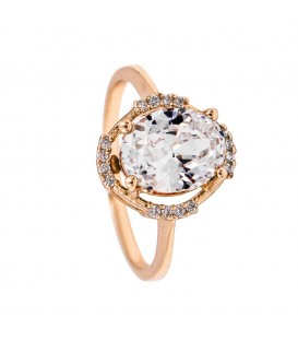 Кільце лимонна позолота "Овальний камінь"