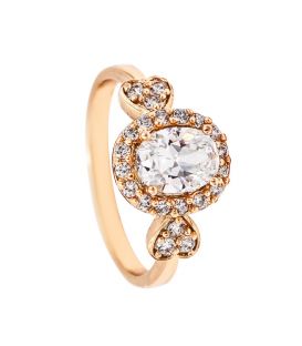 Кільце лимонна позолота овальний камінь