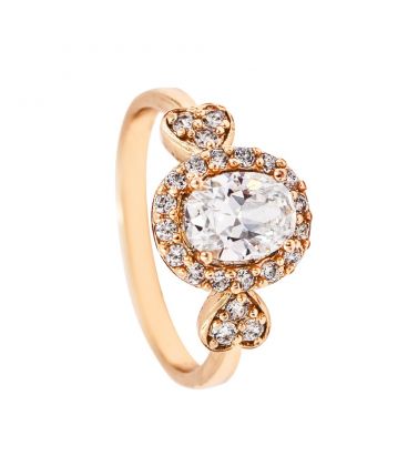 Кільце лимонна позолота овальний камінь