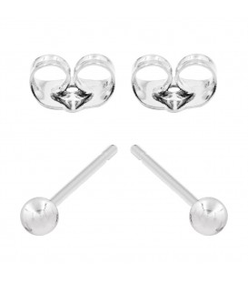 Серьги-гвоздики родий "Металлический шарик 0,4 см"