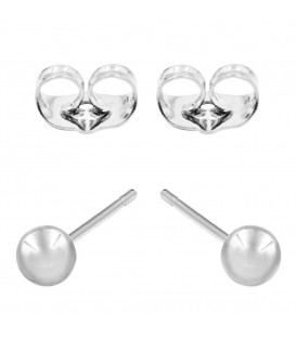 Сережки-гвоздики "Металева кулька 0,4 см" родій