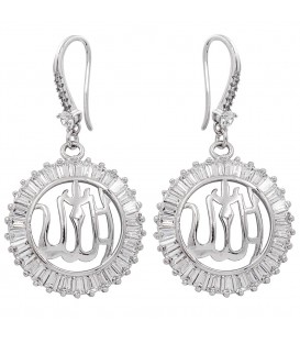 Сережки-підвіски родіум